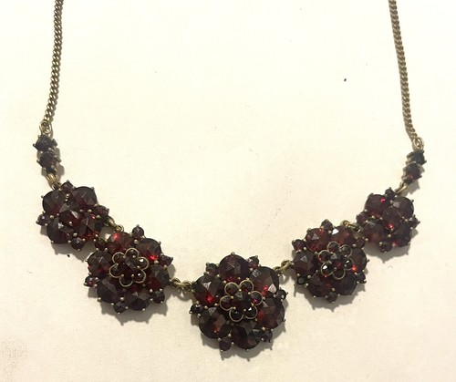 Granat collier schmuck antik - granat,