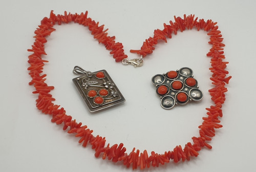Konvolut schmuck koralle - schmuck,