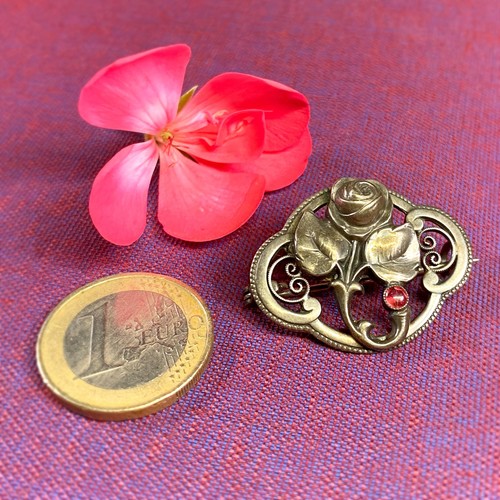 Antike rose brosche - rose, 800