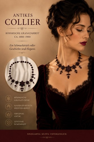 Antik granatschmuck collier - granatschmuck,