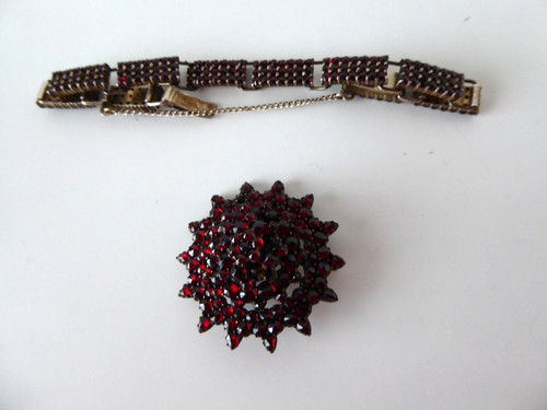 Antiker granatschmuck set - granatschmuck,