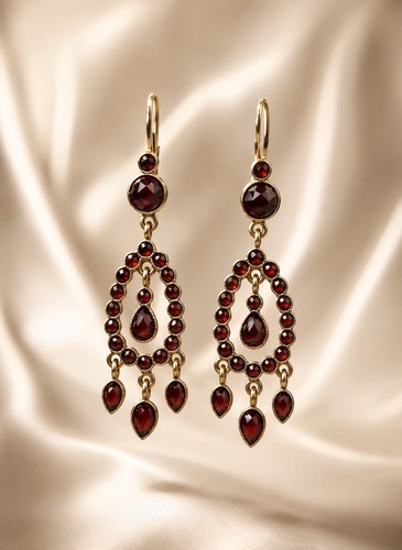Antik granatschmuck ohrringe - granatschmuck,