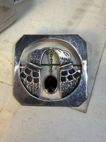 Brosche silber granat stil - granat,