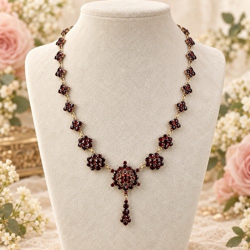 Antikes granat collier - antikes, tombak