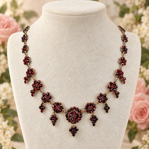 Antikes granat collier - antikes,