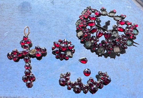 Antiker granatschmuck 1880 - um,