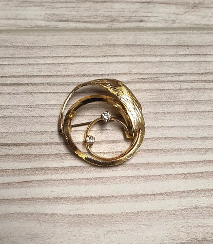 Antike brosche blumen - blumen, gold