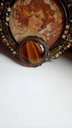 Antike brosche mit achat - antike,