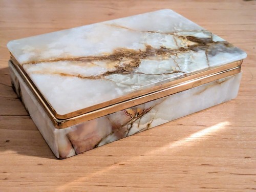 Vintage onyx schmuckschatulle - onyx,
