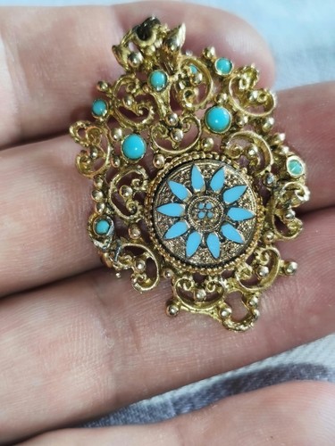 Vintage brosche anhänger gold - vintage,